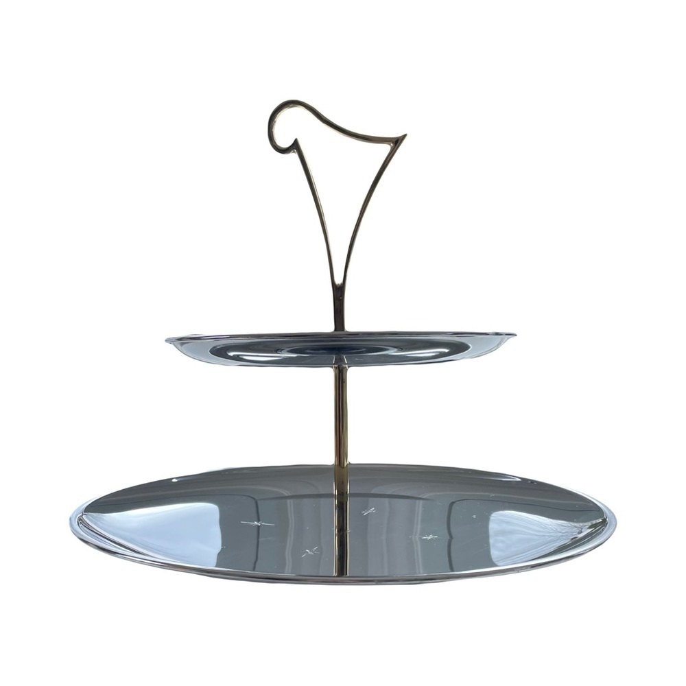 Riviera Chrome Two Tiered Tidbit Tray with Original Box